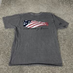 Crazy Shirts Shirt Mens Large Gray Crater Dyed Volcano USA Flag Short Sleeve